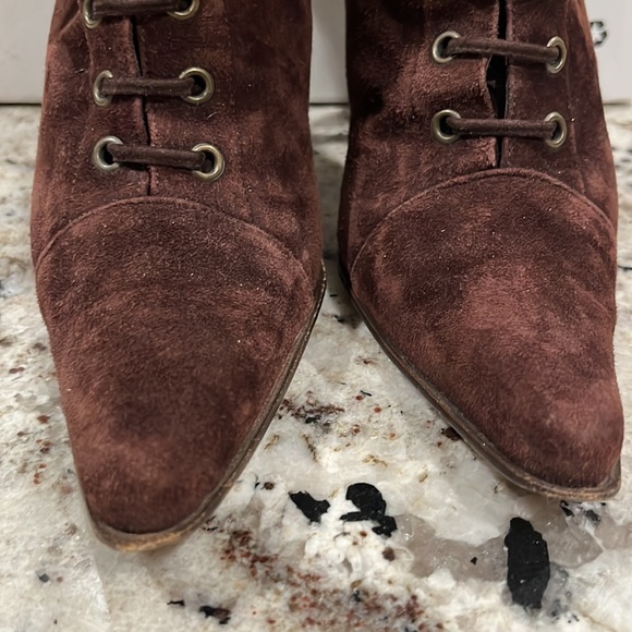 BEBE Suede Heeled Fringe Boots, size 7.5 - Picture 14 of 16